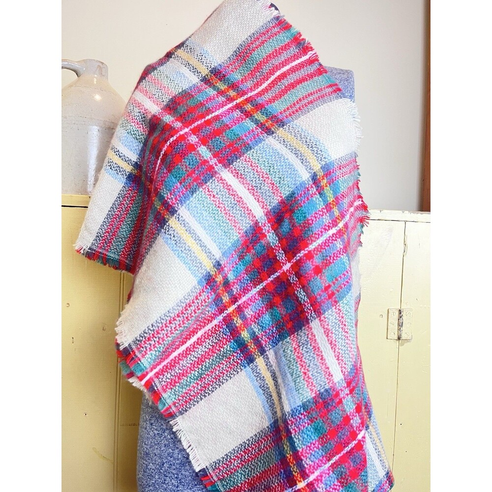 Vintage Macchia di Ruggine Tartan Plaid Blanket Infinity Scarf Cozy Hug Retro